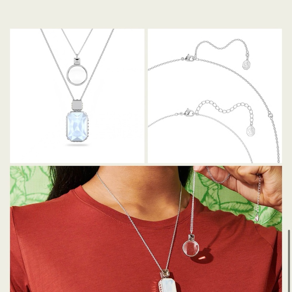 Swarovski Silver and Gold Necklace Duo